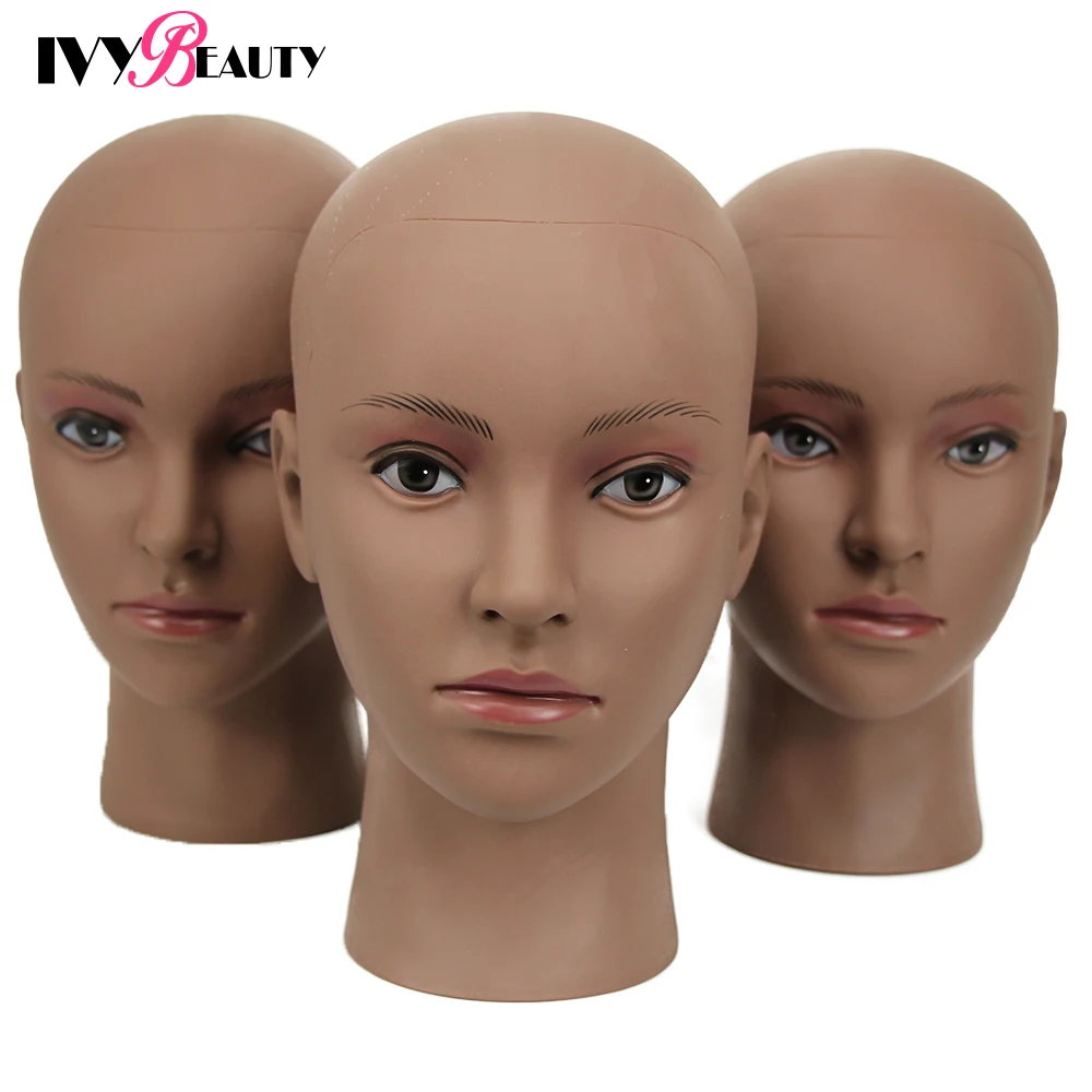 Adjustable Wig Stand Wig Tripod With Mannequin Canvas Block Head Bald Training Manikin Head And Wigs Making Kit T-Pins Needles