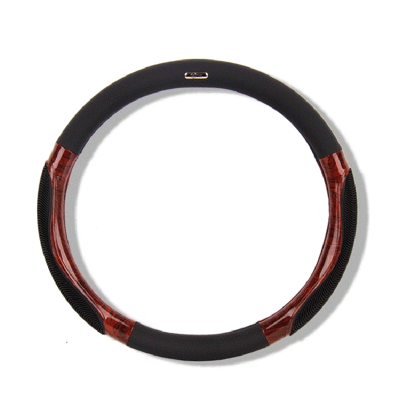 38cm Summer Anti-slip Car Steering Wheel Cover Breathable Imitation Peach Wood Auto Steering Cover Styling Case Beige
