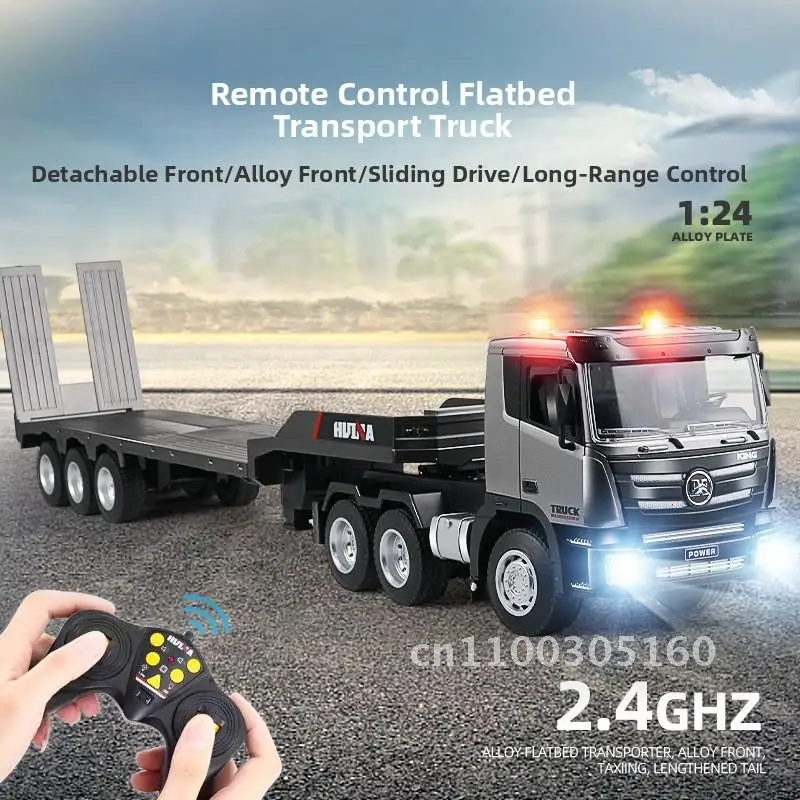 

Remote control nine channel remote control flatbed truck semi-trailer tractor transportation engineering truck excavator childre