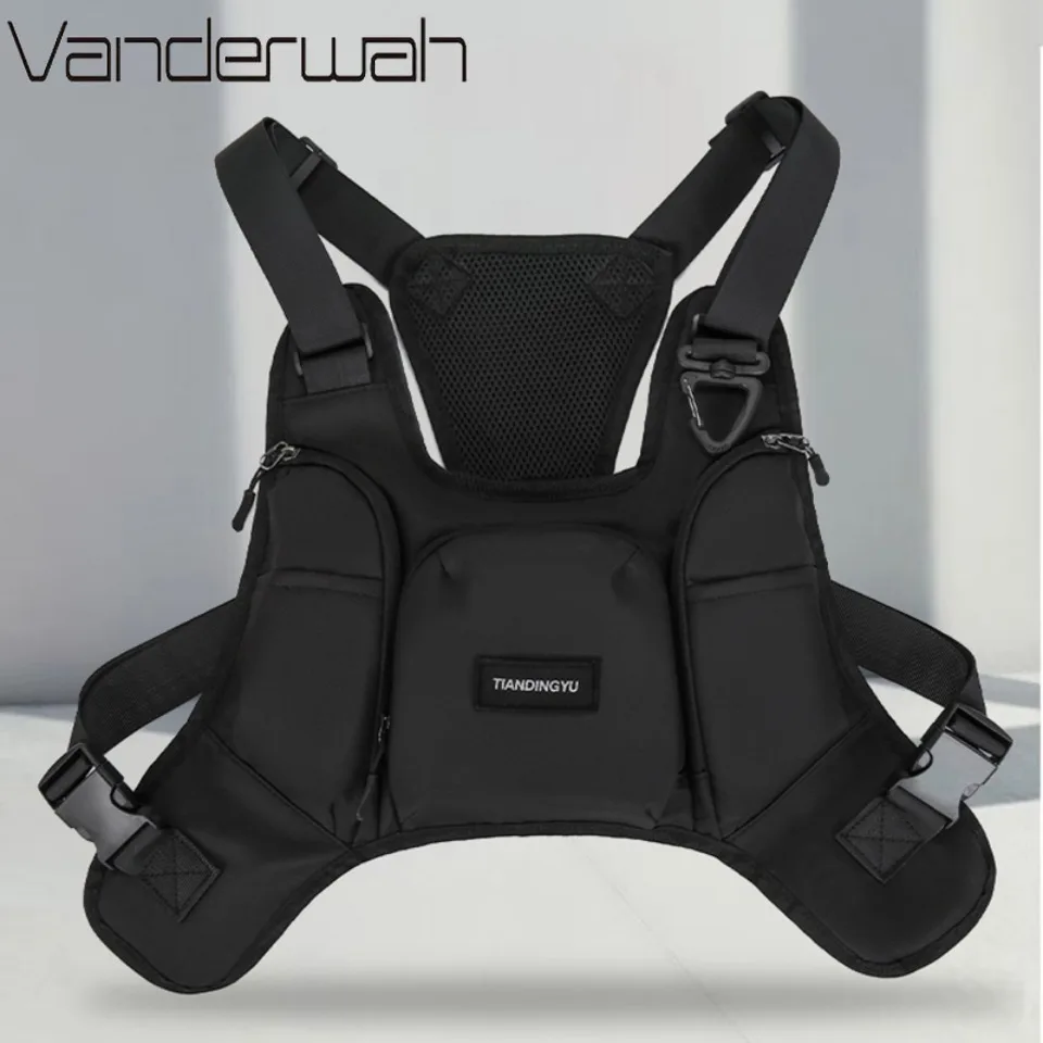 

Нагрудная сумка-бананка в стиле хип-хоп, уличная мода, большая вместимость, спортивная повседневная тактическая сумка-жилет для мужчин