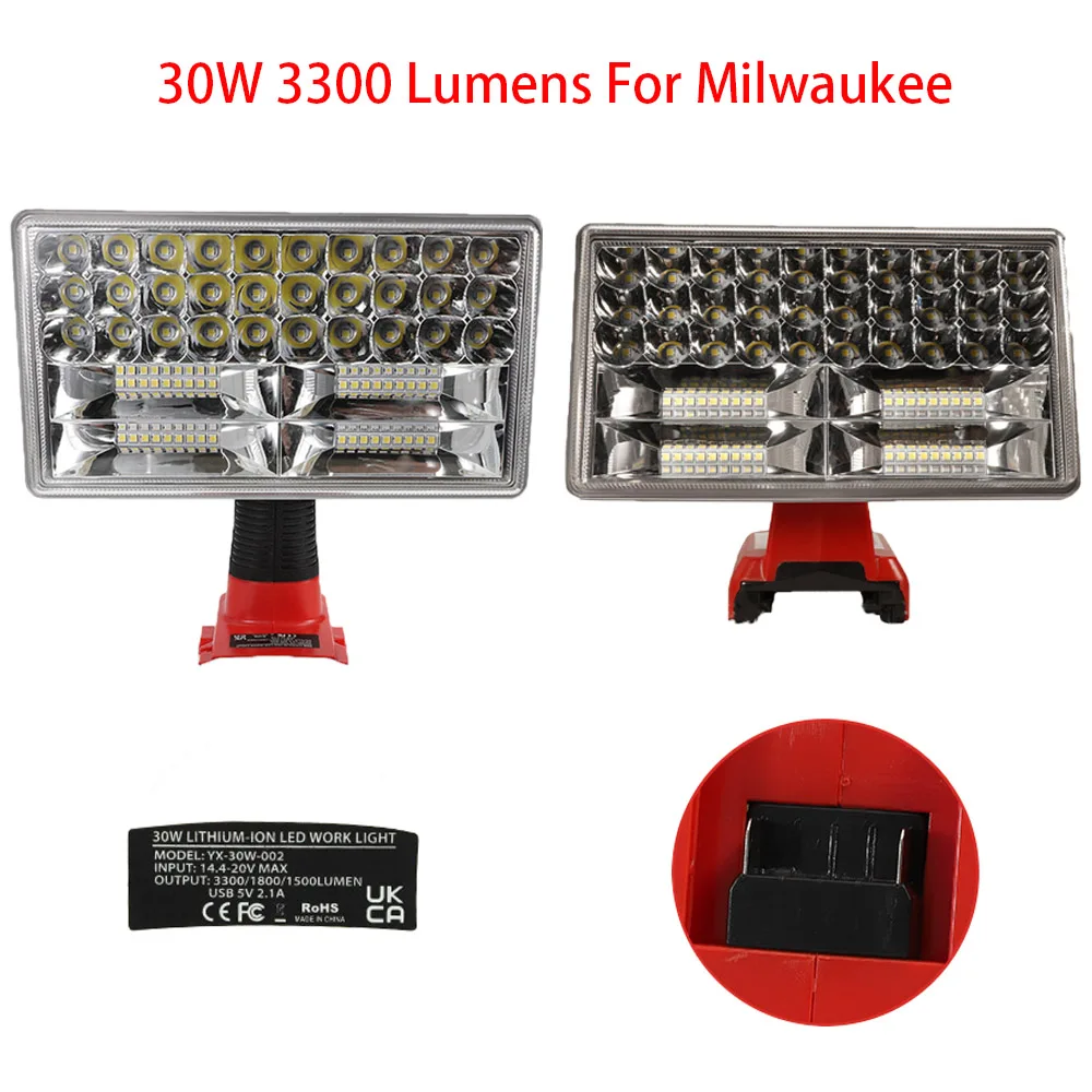 For Milwaukee 18V Li-Ion Battery Pistol/Portable LED Lamp Flashlight Outdoor Work Light with High Quality