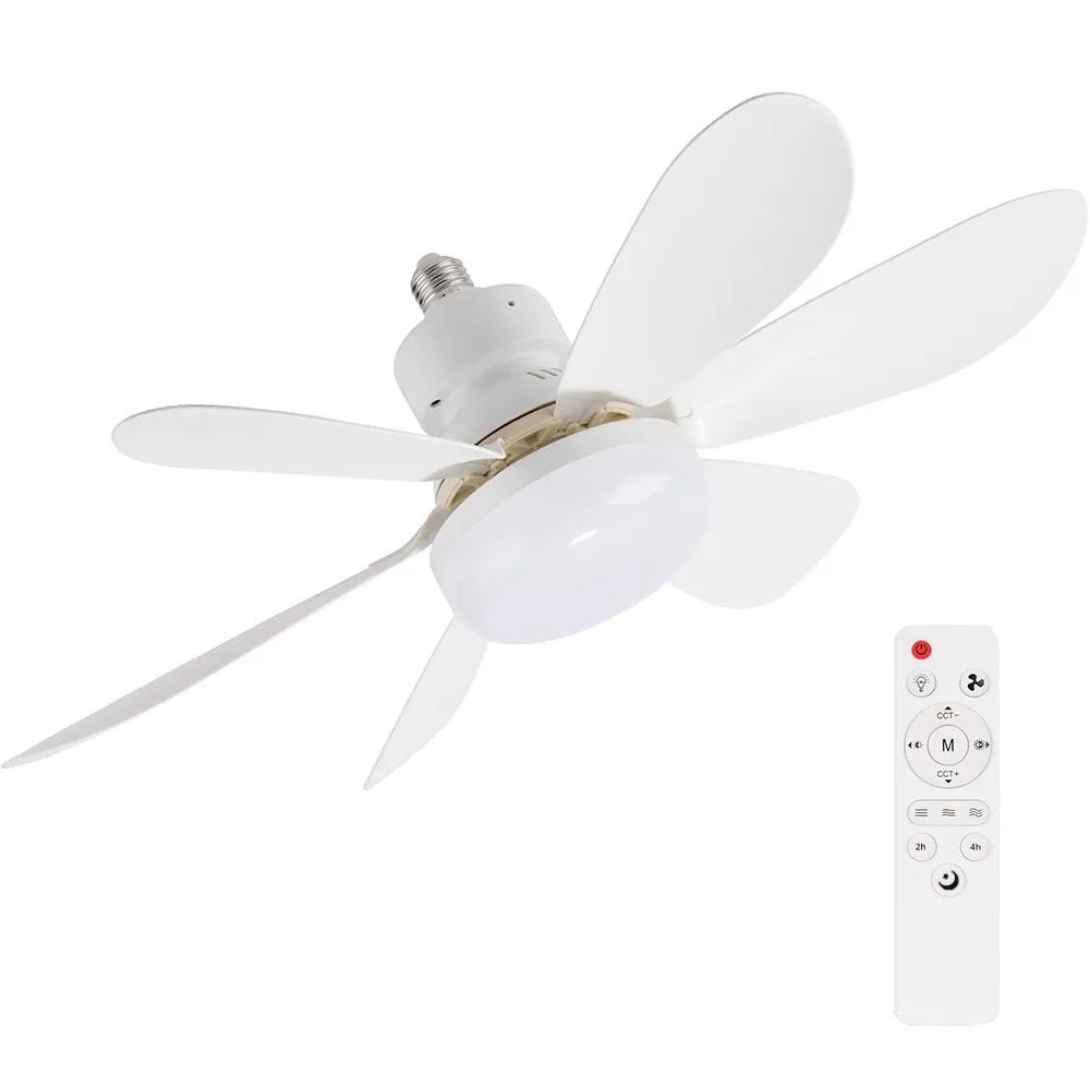 40W LED Ceiling Fan with Remote Control E27 Base Dimmable Light Color Temperature Suitable for Bedroom Living Room Kitchen Study