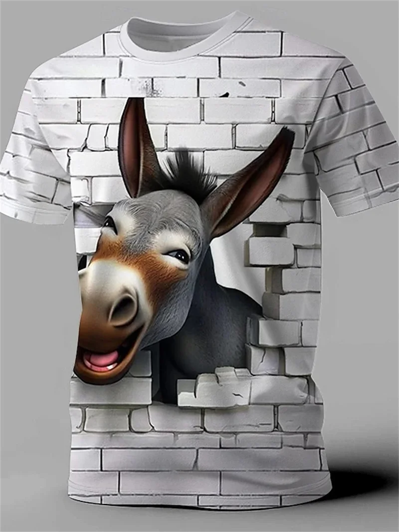 3D Print Men's Animal Funny Pig Graphic T Shirt Short Sleeve Crew Neck Casual Tshirts For Men Street Style Outdoor Tee Shirts
