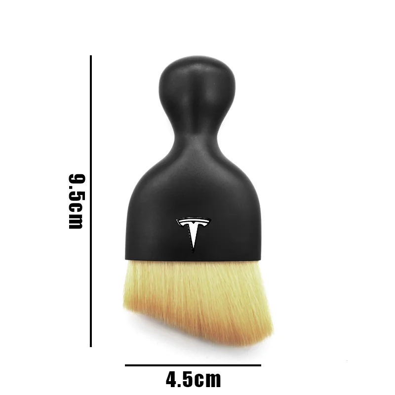 Tesla Auto Emblem Badge Car Cleaning Soft Brush Dust Remover Tool Interior Accessorie For Model 3 Model X Model S Model Y Series