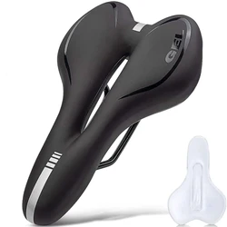 Gel Bicycle Saddle MTB Mountain Road Bike Seat Comfortable Soft Cycling Cushion Exercise Bike Saddle for Men and Women