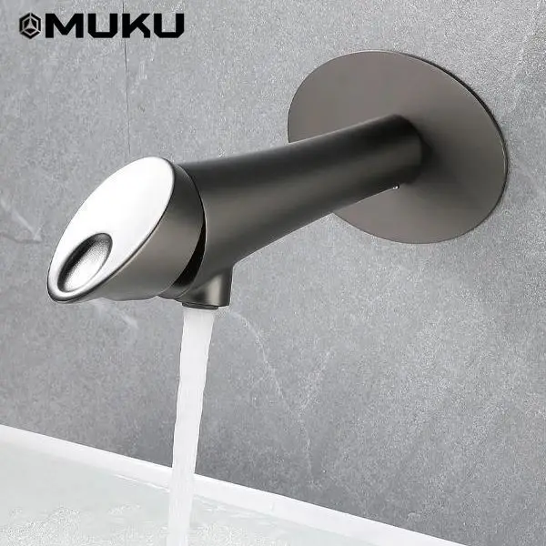 

Brushed Gold Concealed Basin Faucet Wall-Mounted Counter Basin Tap Embedded Hot and Cold Faucet Black Washbasin Faucet Copper