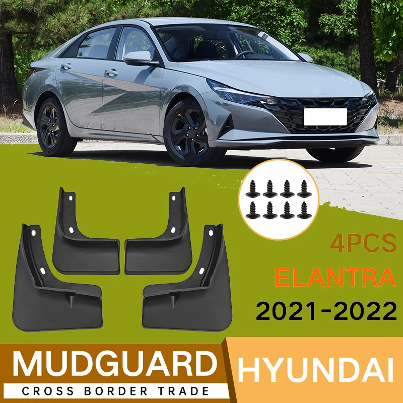 

4Pcs For Hyundai Elantra 2021-2022 Car Tires Fenders Waterproof Mudguards PP Plastic Accessories