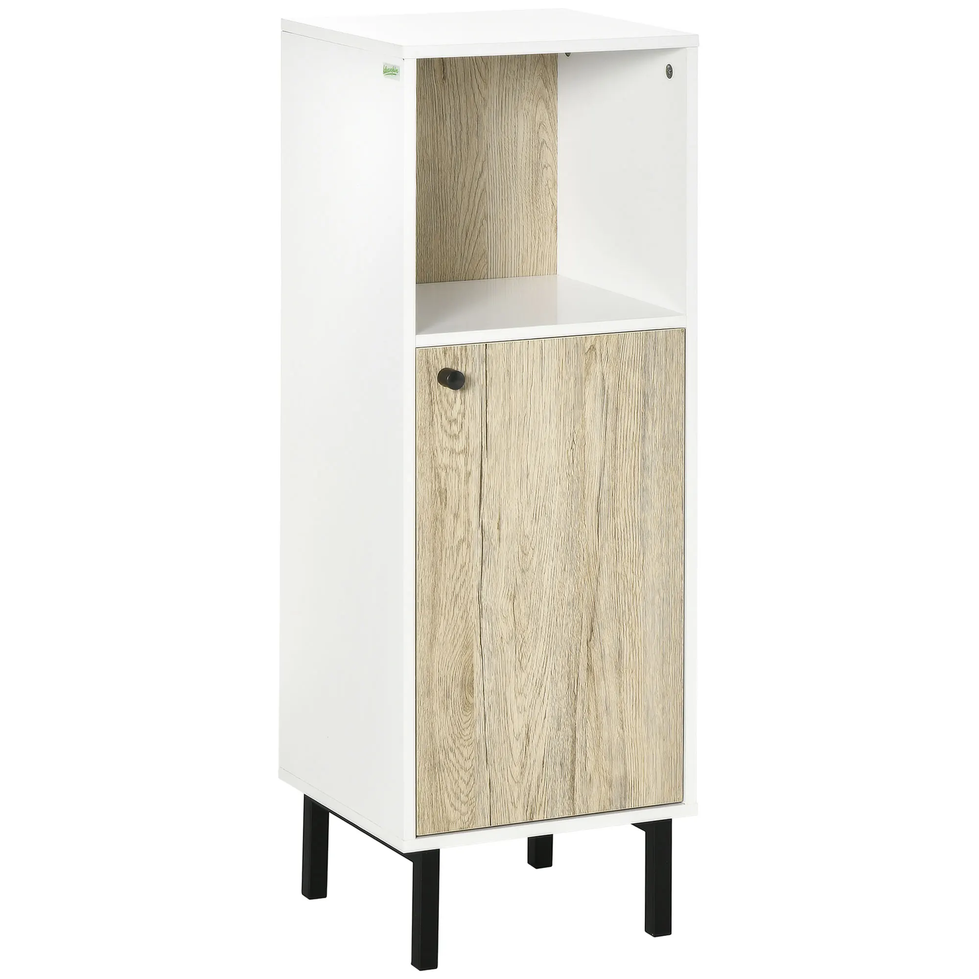 Kleankin bathroom auxiliary cabinet with door open compartment 31,5x30x91cm