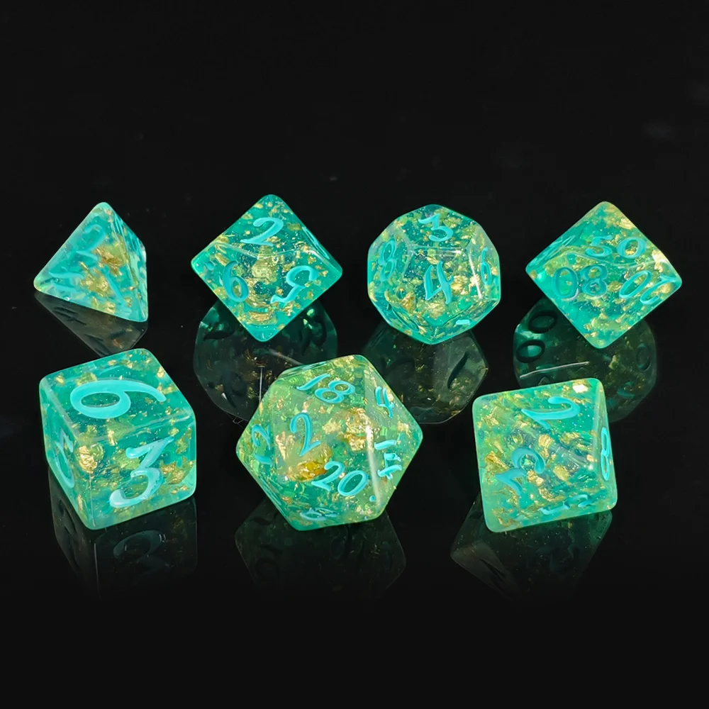 7Pcs/set Glitter Dice Set DnD RPG Board Games Dice Set Entertainment Tabletop Games Dice Popular Game Home Adults Kids Game Dice view 6