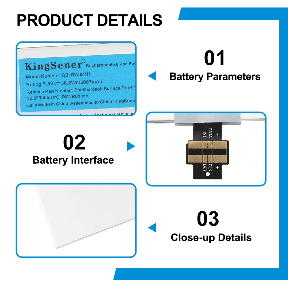 KingSener-batería G3HTA027H DYNR01 para ordenador portátil, para Microsoft Surface Pro 4, 1724, 12,3 \