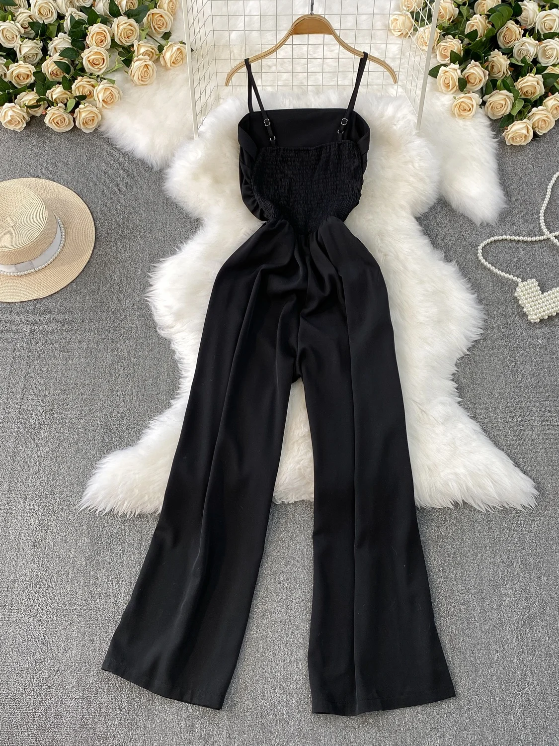 

Ele повседневные цельные брюки с высокой талией для похудения, женские свободные широкие длинные брюки, модные длинные брюки с высокой талией для поездок на работу, длинные брюки...