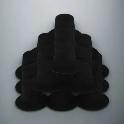 20Pcs Miniature Flat Top Hats Plastic Mini Snowman Cap for Crafts Dollhouse Decorations Mini Top Hat Kids Magician Outfit