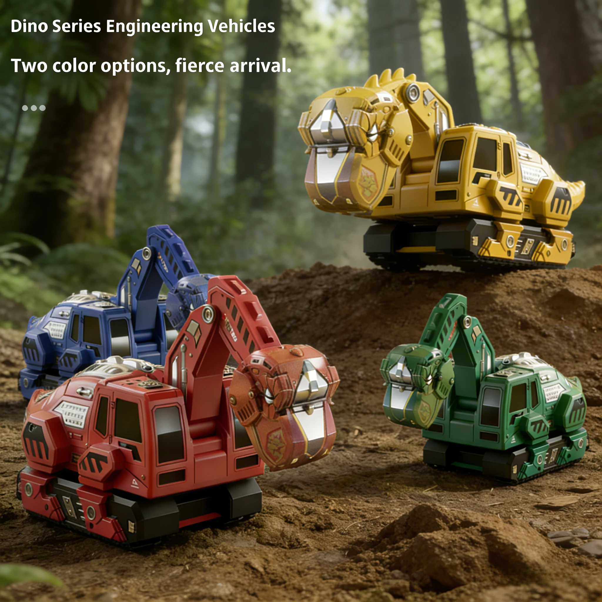 

2025 New Alloy 680 ° Rotating Cartoon Dinosaur Excavator 12 Channel Remote Control Cool Lighting Dynamic Music Excavator Toy