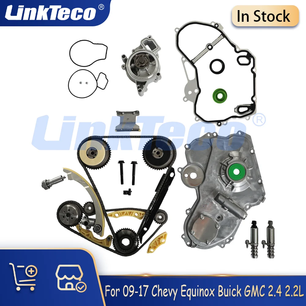 Kit de cadena de distribución VCT, actuador de selenóide, bomba de agua, engranaje VVT apto para Gas de 2,4 L para 09-17 GM Ecotec Chevrolet Buick 2.4L 90537632