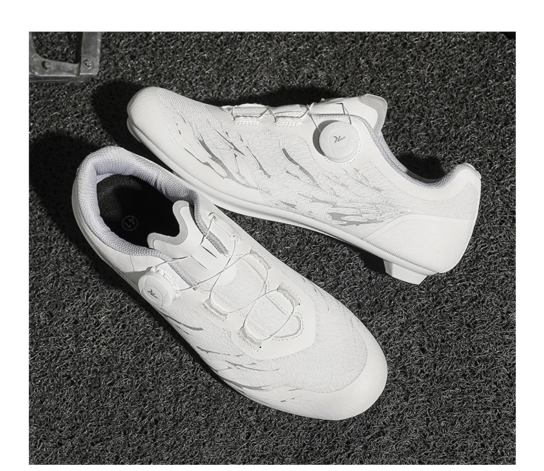 Herren Rennradschuhe mit Fluoreszenzeffekt, atmungsaktiv, selbstsichernde Cleats, rutschfest, Damen Fahrradschuhe, SPD Cleats, Renn-Sneaker – Detail 8