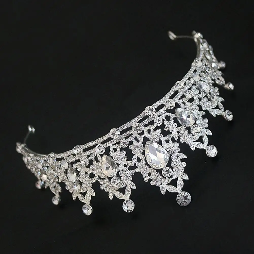 Shiny Rhinestone Luxury Wedding Crown Headbands for Hair Woman Brides Tiaras and Headdresses Stylish Versatile Jewelry