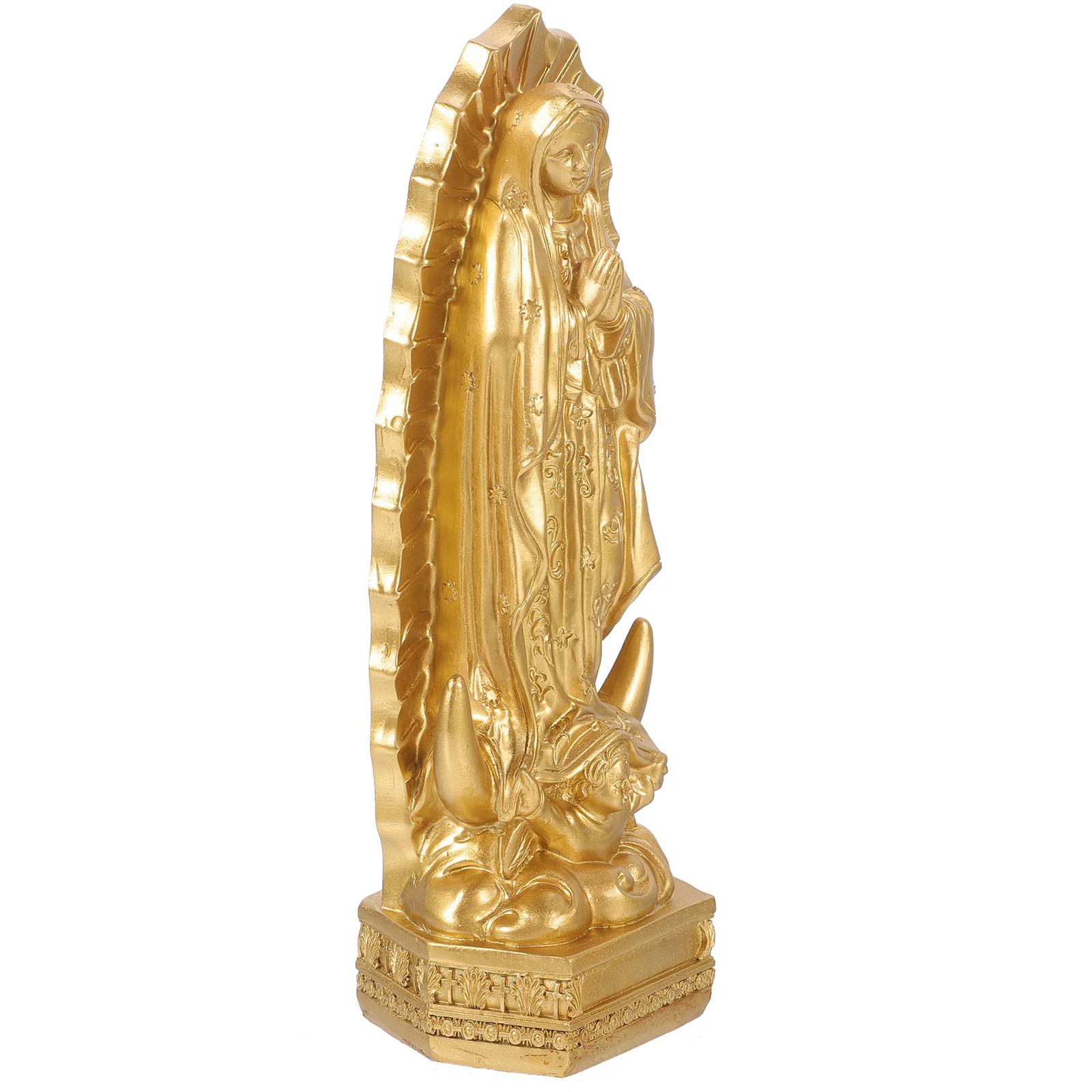 

Resin Mary Statue Religious Decor 6 Inch for Desktop Home Church Decoration Catholic Inspired Craft Sacred Room Accent