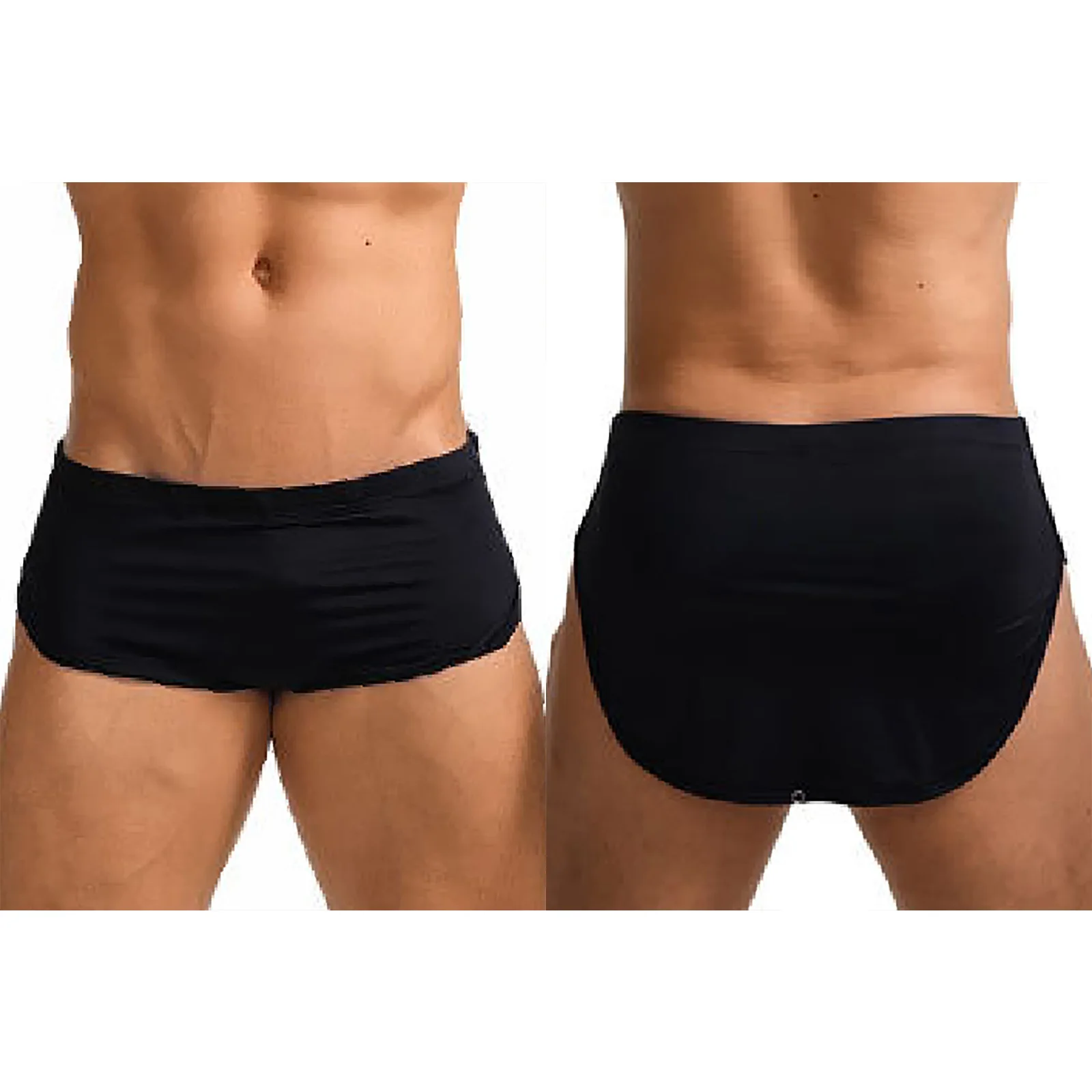 Men Boxer Briefs Underwear Quick Dry Dual Side Vent Athletic Shorts with Snap Crotch Anti Chafe Gym Fitness Cycling Running Wear