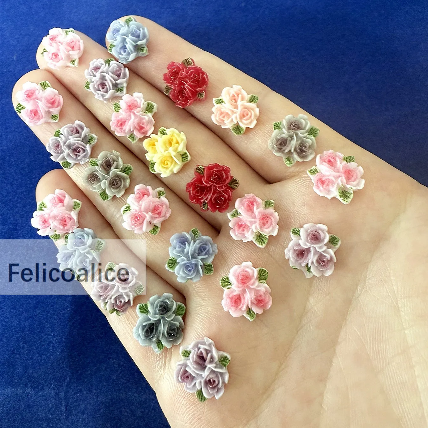 20Pcs New Cute Mini Sansheng Flower Resin Flat Back Ornament Making Manicure Hairwear Accessorie