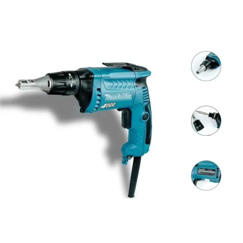 Destornillador eléctrico para paneles de yeso con cable único Makitas FS4000 de 6 amperios y 1/4 pulgadas Destornillador para paneles de yeso de velocidad variable 0-4000 RPM