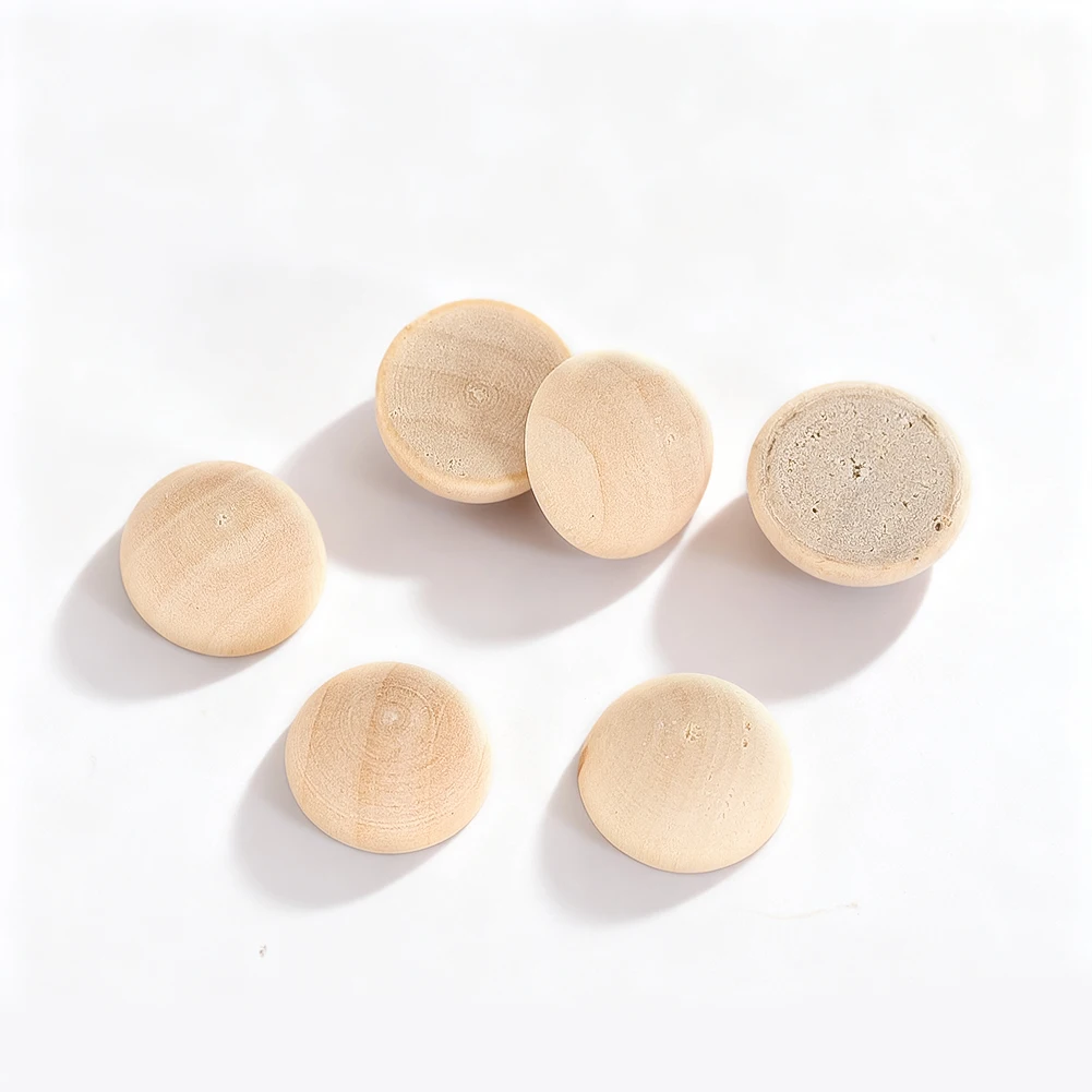 120pcs 15mm Half Wood Balls Unfinished Split Beads Hemisphere for DIY Paint Projects Craft Toy Home Decor Supplies Embellishment
