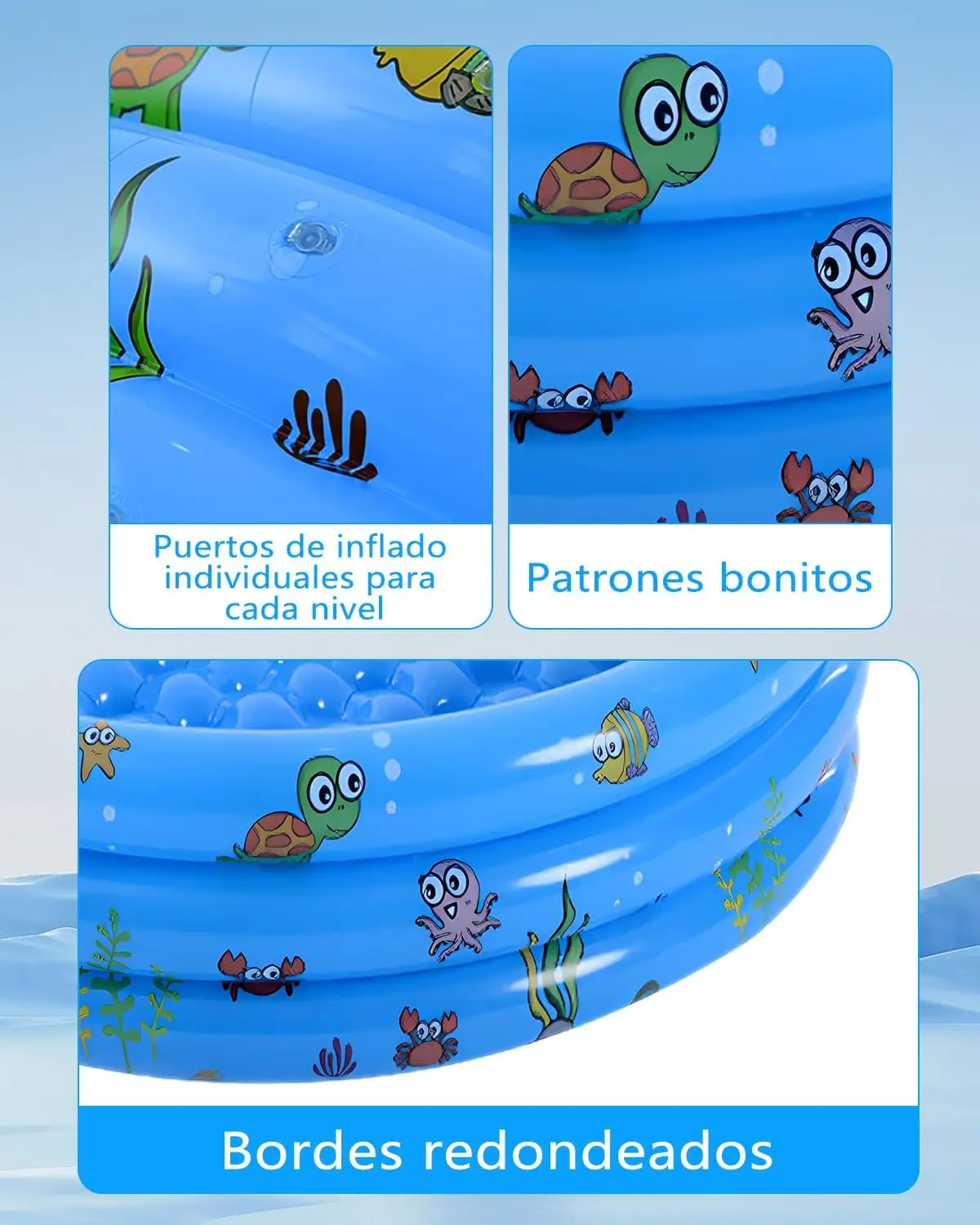 어린이용 풍선 수영장, 3단계 원형 어린이용 수영장, 풍선 볼풀, 여름 물놀이 장난감