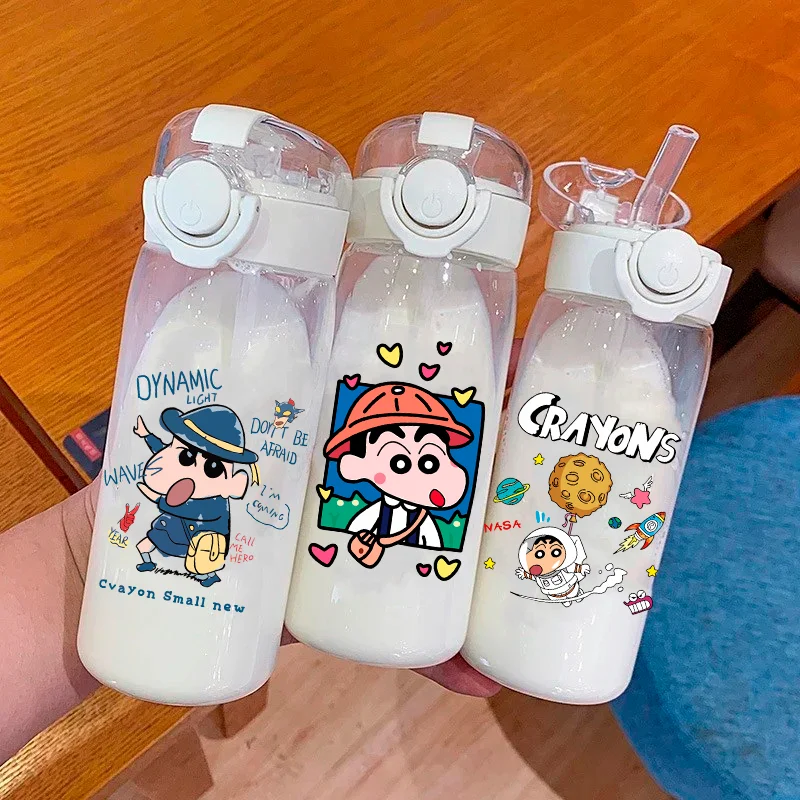 

Crayon Shin Chan мультфильм аниме 400 600 мл прозрачная пластиковая чашка для воды портативная детская бутылка для питьевой воды для спорта на открытом воздухе