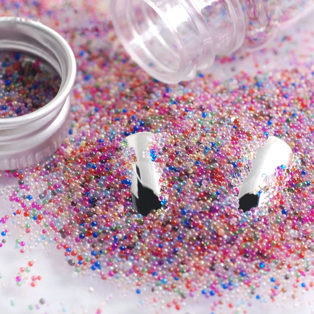 Wholesale 450g/Pack Nail Art Tiny Crystal Caviar Beads 0.6-0.8mm Multicolor Glass microbeads Jewelry Manicure DIY Decoration