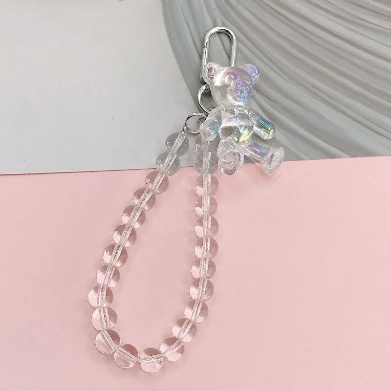 Glossy Bunny Pendant Mobile Phone Chain Handmade Oil Dripping Colorful Bow Keychain Earphone Cover Bag Pendant Decorative