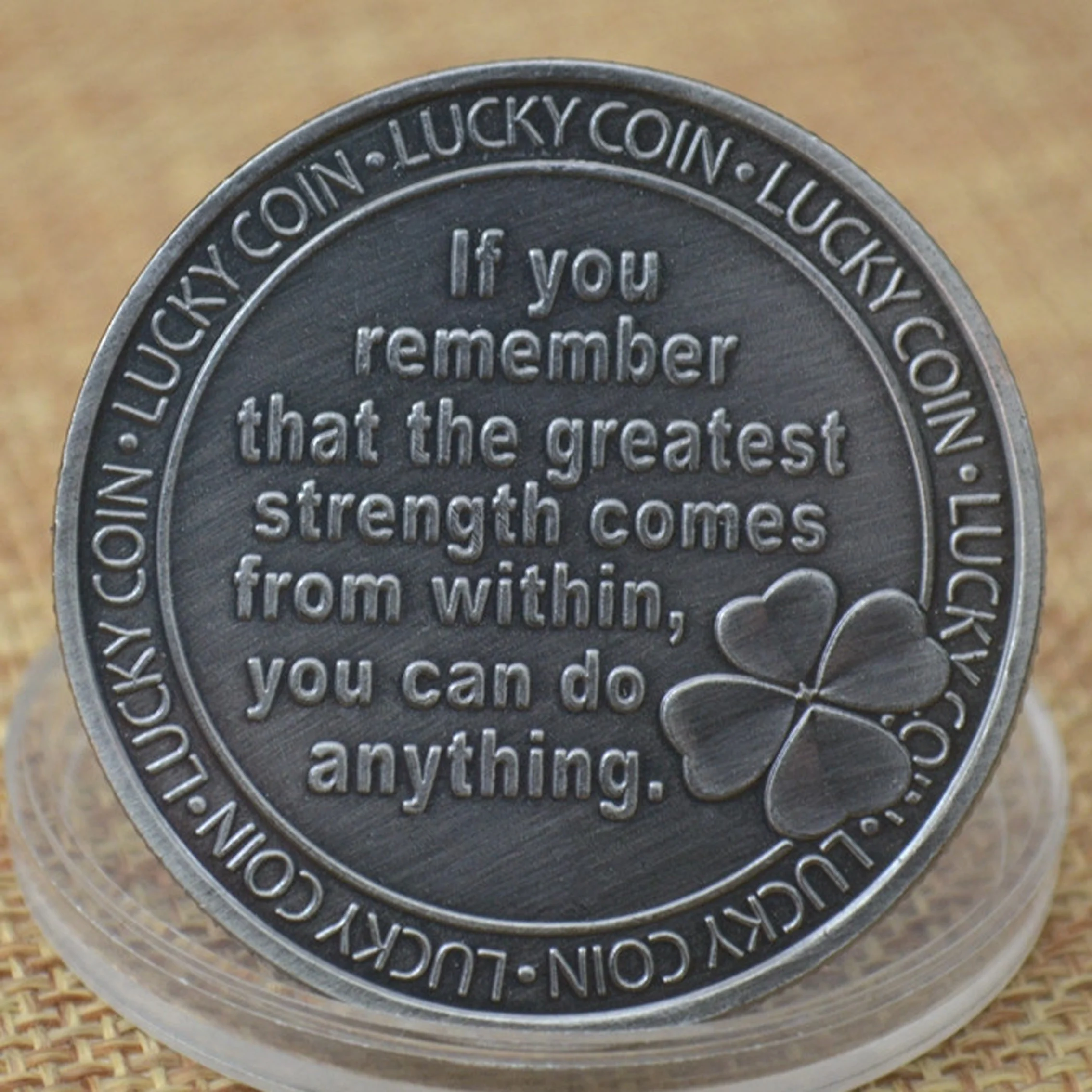 Lucky Clover Pattern 40MM Diameter Coins Beautifully Hand Polished Magic Props Birthday Gifts Home Decor Collectibles