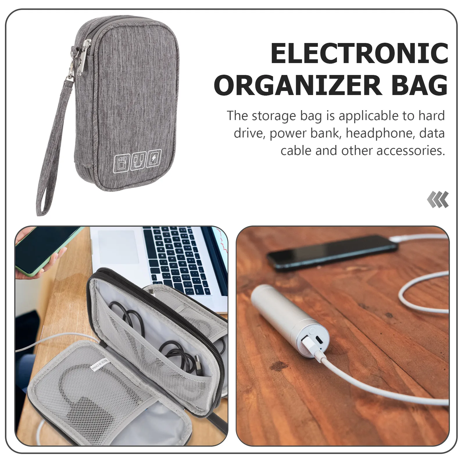 

Oxford Cloth Electronics Storage Bag Power Bank Case Cord Organizer Travel Digital Accessory Pouch Cable Case