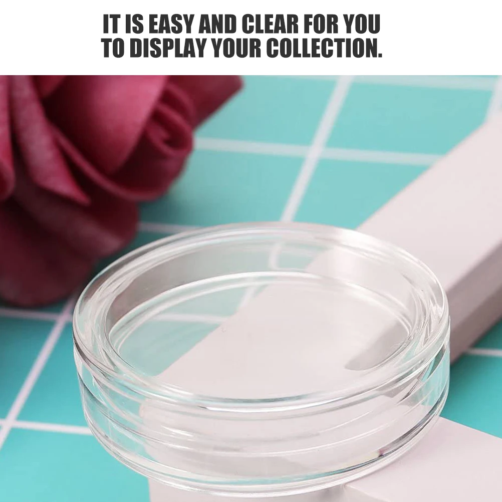 20Pcs Clear Coin Holder Acrylic Collection Box for Storage Display Stand Organizer Protective Case Kit Portable Collecting