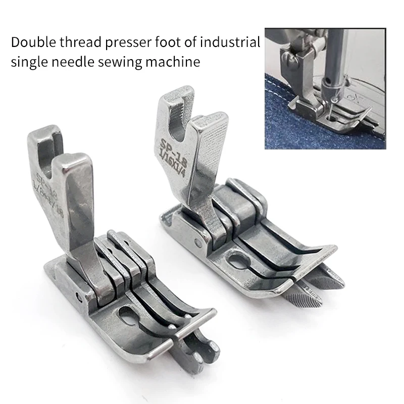 Industrial flat car double cut double line presser foot, jeans back pocket tangent line