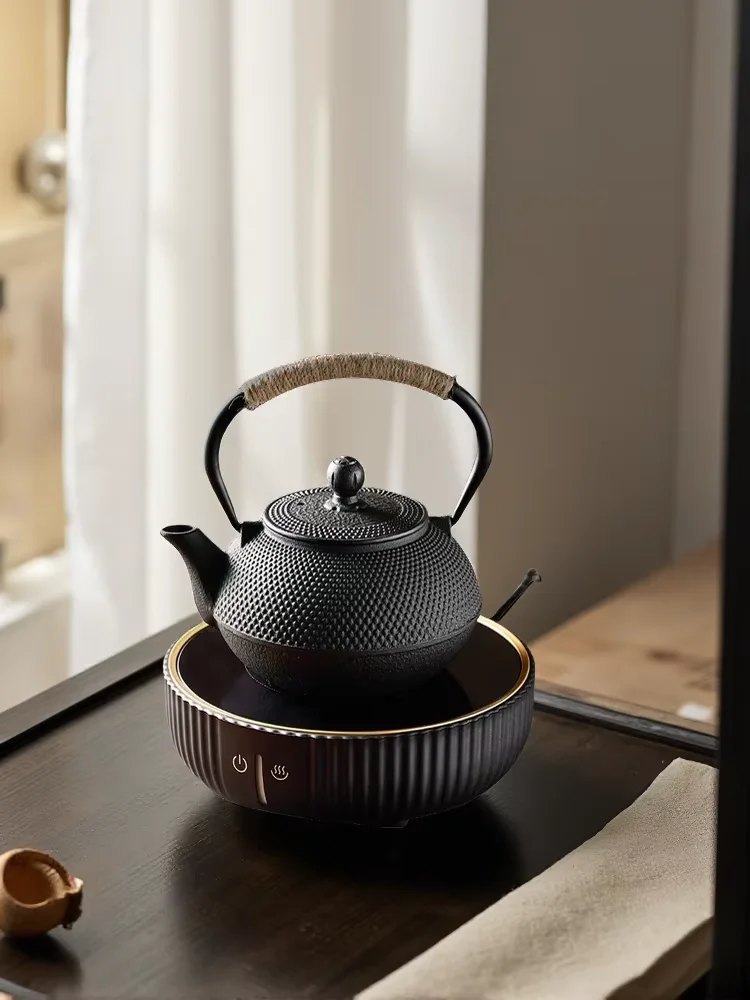 220V Cast Iron Teapot Electric Kettle for Tea Brewing Outdoor Fire Cooking Pot Stove Compatible LYH