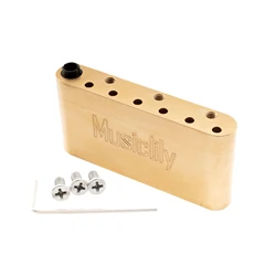 Musiclily Ultra 52.5mm String Spacing Brass/Steel Push-in Style Tremolo Block for ST Guitar Wilkinson M Series Bridge, 36mm