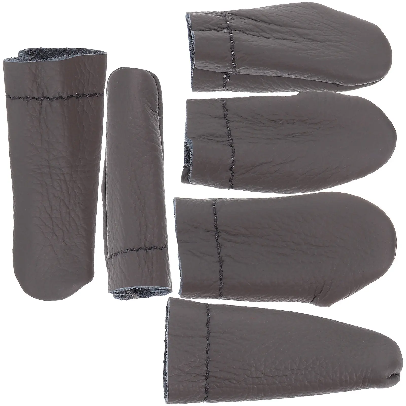 

6Pcs Cowhide Finger Protector Needle Felting Thumb Index Finger Cover Sewing Craft Tool for Jewelry Craft Embroidery
