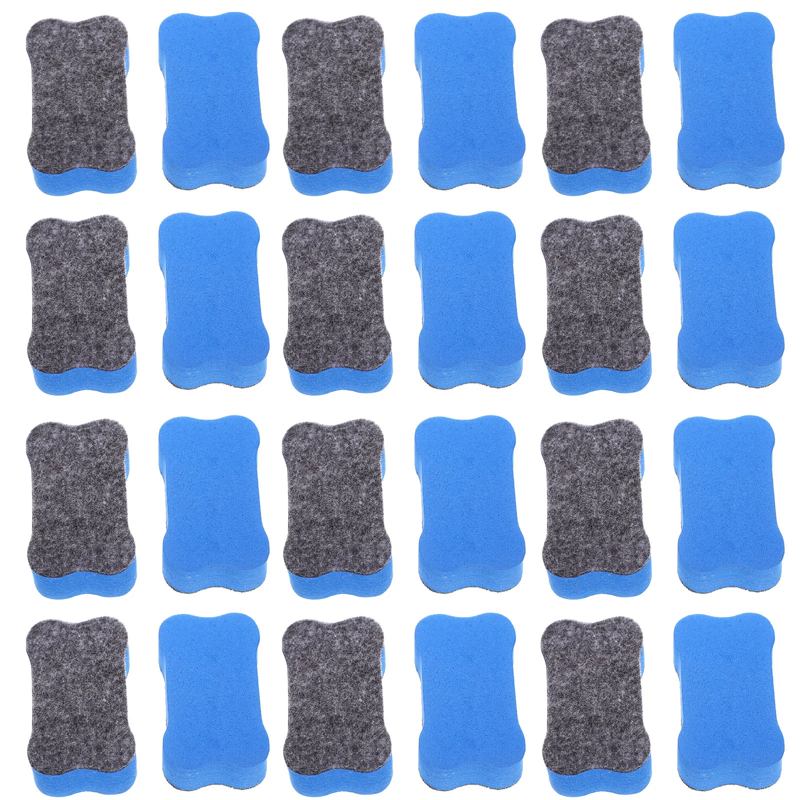 

24 Pcs Erasers for Kids Whiteboard Lightweight Chalkboard Dry Bone Shape 7X4X2CM Portable Teacher Supplies Classroom Blue Child