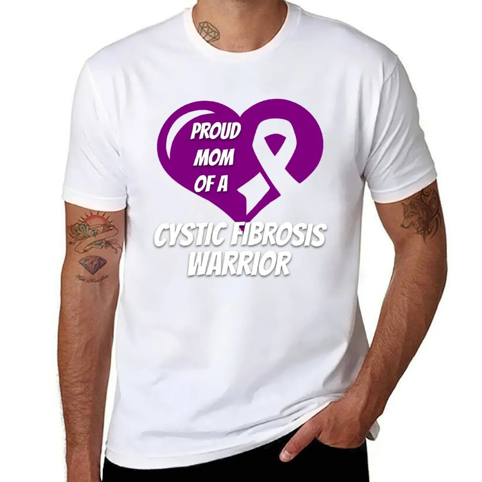 

Proud Mom Of A Cystic Fibrosis Warrior T-Shirt man t shirt luxury mens graphic t shirts T-Shirt