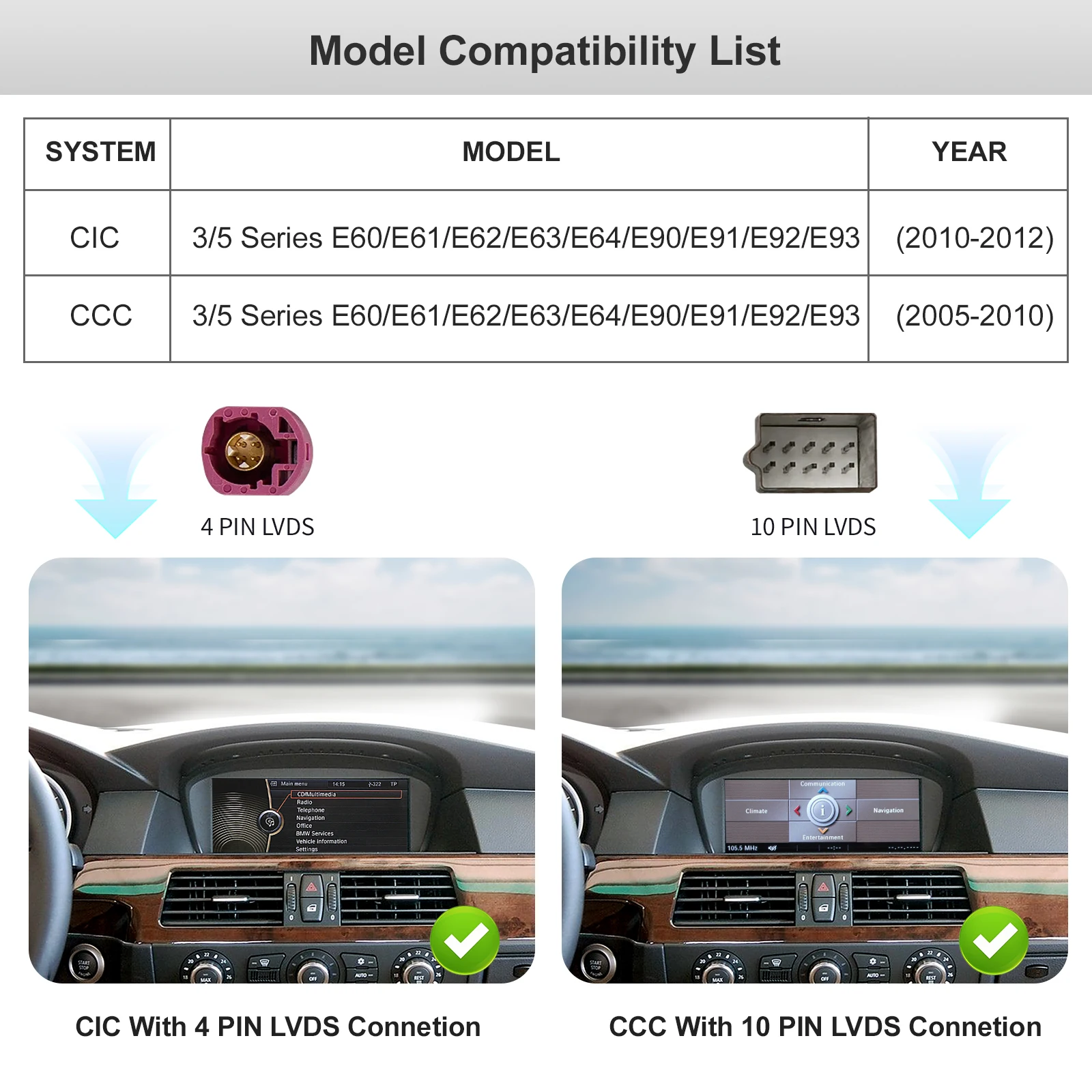 8.9inch Wireless Linux CarPlay Android Car Multimedia Screen for BMW 3 5 Series CCC, E60/E63/E64/E90/E91/E92/E93 2005-2010 view 3