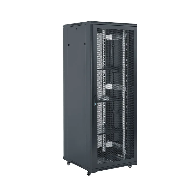 

42U server cabinet, with cable slot machine room monitoring equipment switch box