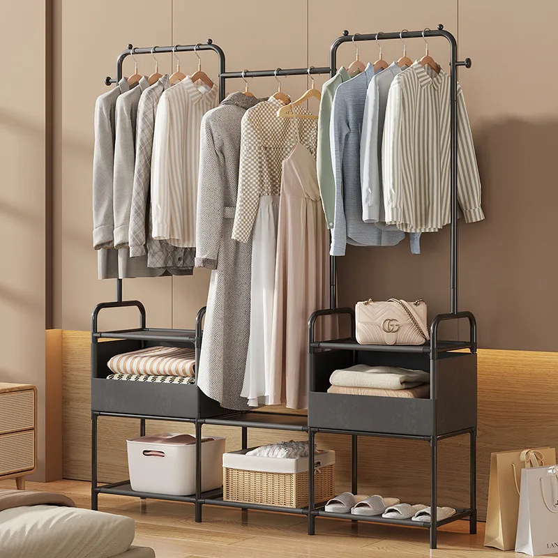 Simple Household Coat Rack for Bedroom, Multifunctional Storage, Dormitory Hanging Rod, Clothes Shelf