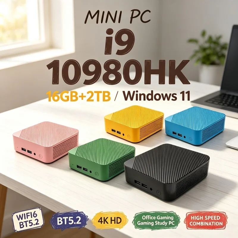 Multitasking Compact Mini Desktop PC Core I9‑10980HK 16GB RAM 1‑2TB SSD Windows11 WiFi 6 BT5.2 Computer For Home Office Study