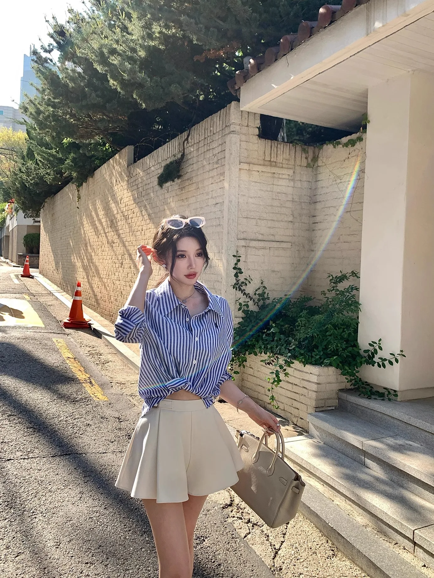 

Лимитированная серия: сувенир из Дублина Blue Vibe Oxygen Live! Женская модная рубашка с бамбуковой текстурой и полосками в цвете пони, весна 2025