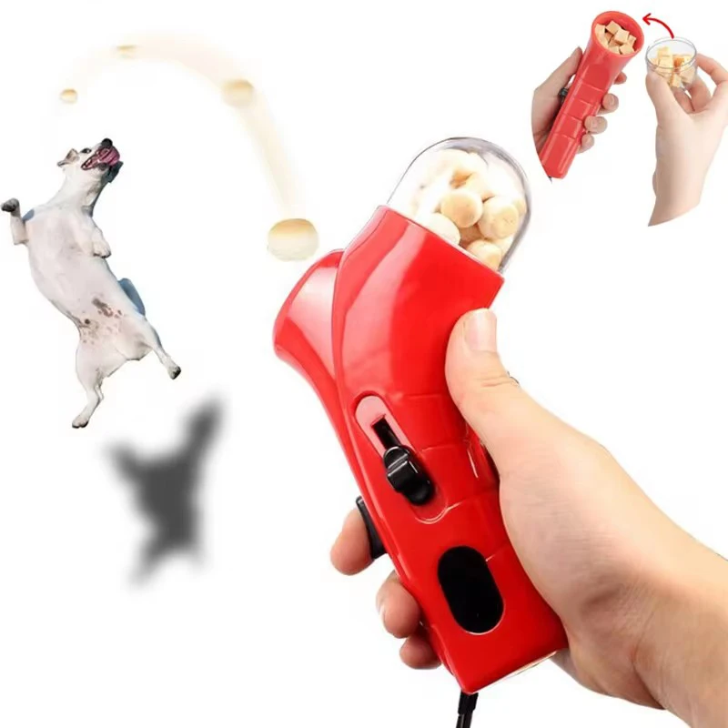 Dog Snack Catapult Launcher Dog Cat Treat Launcher Snack Food Feeder Catapult Pet Interactive Training Toys Outdoor Beach Toys