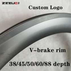 Carbon Single Rim 700c V Brake 30/35/38/40/45/50/55/60/80/88mm Depth Clincher/Tubeless/Tubular UD/3k matte/glossy  16-32 Hole