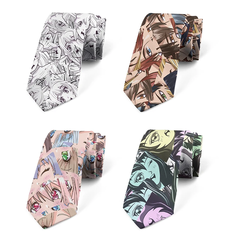 

Japanese Cartoon Animation Printing Men's Necktie Fashion Casual 8cm Creative Novelty Tie Business Gift Tie Cosplay Neutral