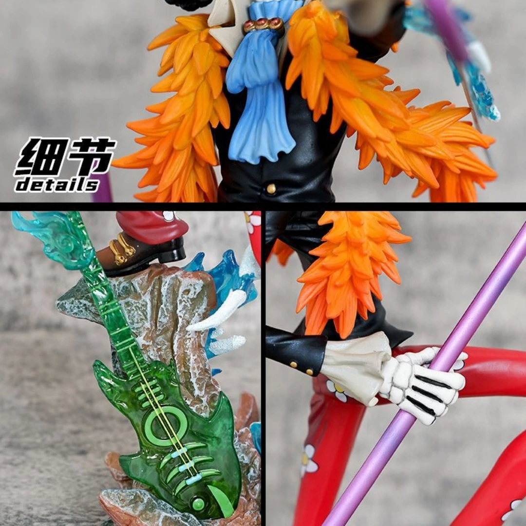 33.5cm ONE PIECE Figurki Brook King of Souls Muzyk Figurka akcji Meteor Burukku Anime Figurka Pvc GK Model Statuetka Zabawki Prezenty