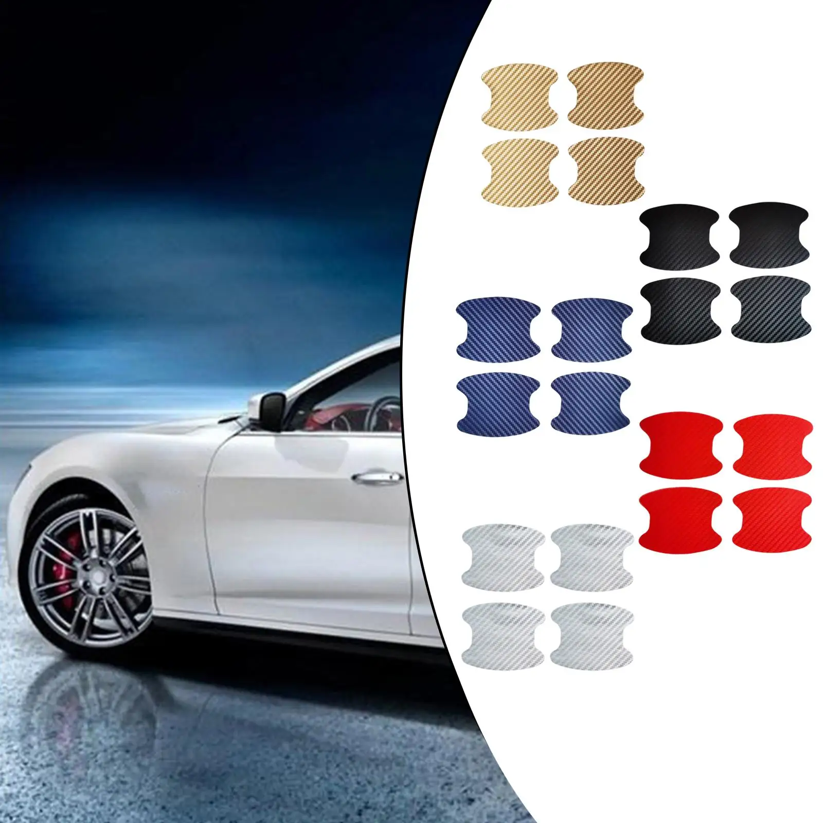 Película protetora do punho do Anti-risco, proteção do guidão, preto, bloco 2-4, 4x