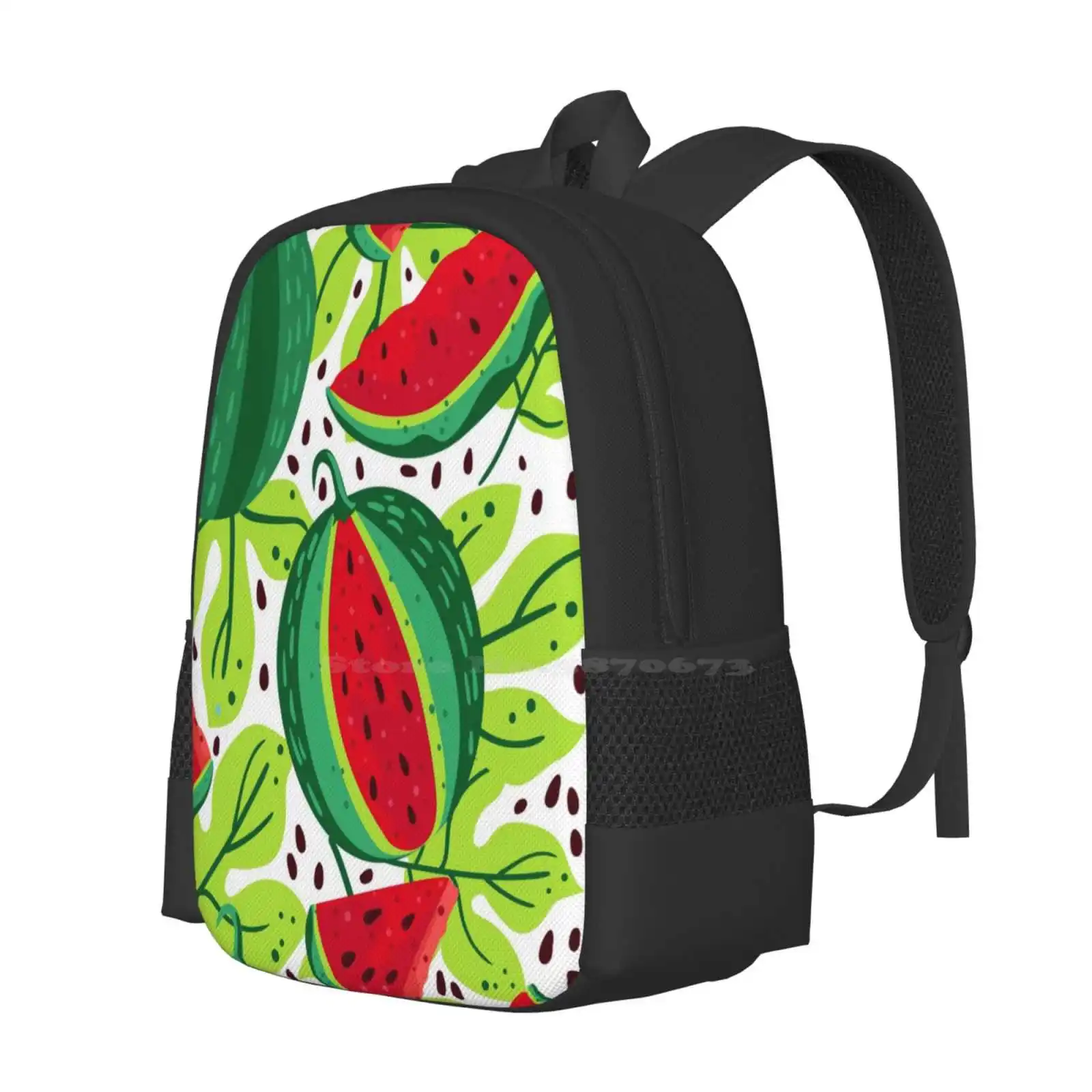 And Sweet Watermelon Backpacks For School Teenagers Girls Travel Bags Sweet Watermelon Summer Red Green Seeds Shoots Plants