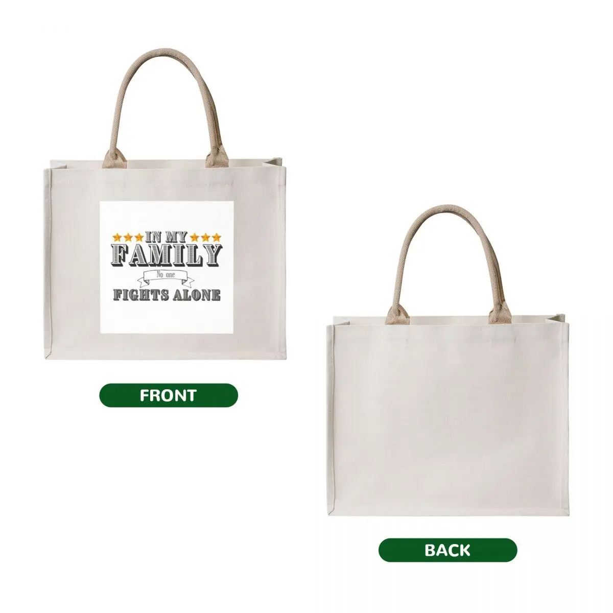 In my family no one fights alone Tote Bag shopper bags for women tote bag men's shopper bags